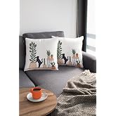 Rugviva 2'Li Premium Tay T&uuml;y&uuml; Leke Tutmaz Kumaş &Ccedil;ift Taraflı Kırlent Yastık Kılıfı Kakt&uuml;s 43X43Cm Krl444