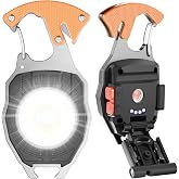Mini LED el feneri, anahtarlık, 7 mod, k&uuml;&ccedil;&uuml;k el feneri, şarj edilebilir, 1000 l&uuml;men, &ccedil;ok fonksiyonlu kamp aletleri, mıknatısl