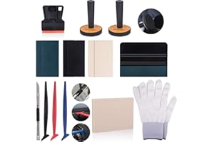 Winjun Profi Autofolie Tönungsfolie Folierungs Werkzeug Set Car Wrapping Micro Rakel Filzrakel Magnethalter Arbeitshandschuhe 9mm Cuttermesser Mini Schaber