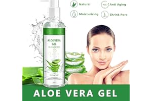 CUSMAY Aloe Vera Gel 100% Pur - für Gesicht Haare Körper - Natürliche, Beruhigende und Pflegende Feuchtigkeitscreme After Sun - Ideal Naturkosmetik für Trockene, Strapazierte Haut & Sonnenbrand - 250ml