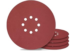 AWUTZUT 9 inch Sanding Discs 8 Holes 320 Grit Hook and Loop Disc 225mm Sanding Pads 5PCS for Drywall Sander