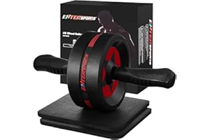EnterSports Ab Rollers, Ab Trainer for Home with Two Knee Mats, Ab Wheel for Abdominal Muscle Training, Ab Exercise Wheels, Suitable for Beginners, Advanced and Professionals