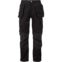 HSW Pantalon De Travail Homme - Coton/Polyester, Poches Genoux, Taille Mi-Haute