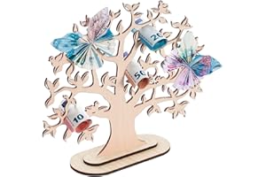 ‎KIKVTER KIKVTER Geldbaum Geschenk aus Holz, Lebensbaum Holz, Lebensbaum Deko, Geldgeschenke Geburtstag, Geldgeschenke Verpacken, Geldgeschenk Geburtstag, Geldgeschenk Hochzeit für Männer Frauen Brautpaar