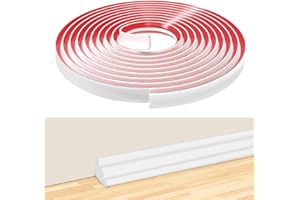 Lifuncren 5 mètres Moulage Flexible en Triangles Auto-adhésive, Adhésif Bandes de Calfeutrage en TPE pour Moulure Plafond, Moulure Adhesive Pour Bords de Murs, Sols, Carreaux, Armoires(Blanc,19x13 mm)