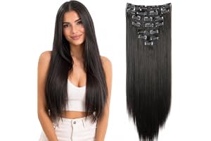 CAISHA XXL 50cm 8 delar set CLIP IN EXTENSIONS Hårförlängning Hårstycke Rak Chokladbrun CES103