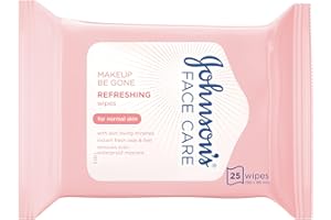 Johnson's Face Care Makeup Be Gone Refreshing Wipes, 25 Wipes, clear