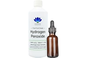 INNOVATIVE NATUROPATHICS Peroxyde d'hydrogène de qualité alimentaire 11,99 % 500 ml avec compte-gouttes en verre ambré de 50 ml