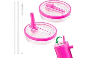 YUENGJGI 2 coperchi di ricambio per tazza Stanley Cup da 40 oz, coperchio riutilizzabile a prova di perdite, coperchio di ricambio con cannuccia (Rosa-A)