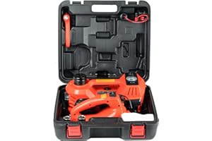 Dzanken 5T Car Jack Kit 4 in 1 Electric Hydraulic Car Jack Set12V Electric Impact Wrench,15.5-45 cm Inflator Electric Jack V-W B-W-M Repair With Tyre Inflator Pump and LED Torch