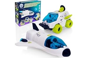 Science Kidz Space Shuttle & Rover Car Set - Space Rocket Toys For Children - Space Toys For 3, 4, 5 Year Olds - Outer Space Toys For Kids - With 2 x Astronauts & Batteries Included (88920)