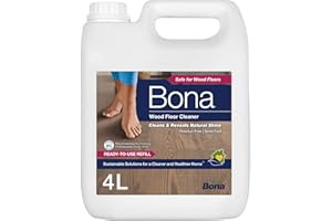 Bona Wood Floor Cleaner Liquid, Wooden Floor Cleaner, for Varnished or Hard Waxed Wood Floors, 4 Litre Refill