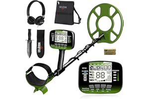 DR.ÖTEK Metal Detector for Adults & Kids Professional, Super Easy to Operate Waterproof Gold Detector, Pinpoint & Terrain Modes, One-Click Quick Matching, High Accuracy, 6 Modes, Lightweight, Green
