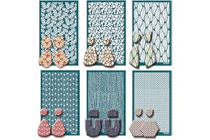 JAWSEU Siebdruckschablonen für Polymer Clay, Polymer Clay Siebdruck, Wiederverwendbare Netzschablonen Transfer für Polymer Clay Schmuck Ohrringherstellung