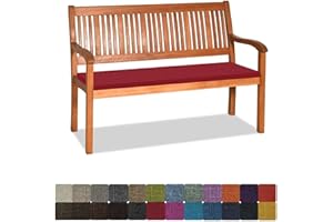 ‎ORUMRUD Orumrud Bankauflage Stuhlkissen Bankkissen mit Krawatte Waschbar,110x40x3cm，2 3 4-Sitzer Sitzkissen rutschfeste Auflage für Gartenbank,Küche,Terrasse Innen und Außenbereich，rot,Dicker Leinenstoff