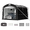 Happy Travel Bike Storage Shed Tent,Outdoor Portable Bicycle Storage Sheds with 210D Oxford Fabric PU4000 Waterproof for 2/3/4/6/8 Bikes,Bike Covers Shelter for Motorcycle,Garden Tools,Toys,Lawn Mover