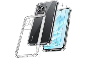 New&Teck Schutzhülle für Honor 200 Lite 5G + 2 Displayschutzfolien aus gehärtetem Glas, weiche Schutzhülle aus TPU-Silikon, Bumper mit verstärkten Ecken, klarer Schutz (transparent)