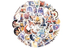 RGBEE Vintage Aesthetic Sticker Set 50 Stücke, Schmetterling und Blumen Aufkleber Wasserfeste Girl Sticker Klein Vinyl Aufkleber für Laptop Macbook Koffer Helm Motorrad Skateboard Fahrrad Scapbook