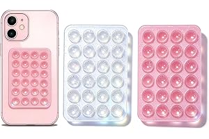 2 st skimmer silikon sugning telefonfodral självhäftande montering, Leeneen 5,5 cm x 9,5 cm handsfree, stark grepphållare för selfies och videor, hållbar, lätt att använda, för alla telefoner