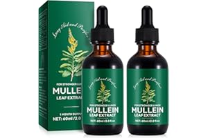TAMIODFO Mullein Leaf Liquid Drops, Mullein Leaf Extract Herbal Supplements Drops for Fast Absorption 60ml(2pcs)