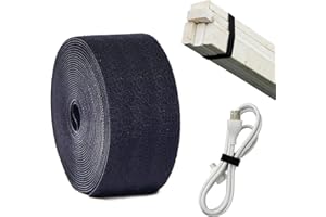 STAY GENT ANDERK 5CM x 5M Coudre sur Crochet et Bandes de Boucle avec Non-adhésif Retour Nylon Tissu Fermeture pour Cable Management, Travaux de Maison, Bricolage, Travaux Manuels, Noir