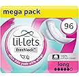 Lil-Lets Freshlock™ Ultra Thin Period Pads - 96 Count, Long Absorbency, with Wing, 8 Packs of 14 Pads - Bulk Pack, Unscented, 100% Cotton Cover, Super Absorbency Sanitary Towels
