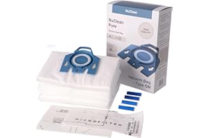 NuClean - 4 Hoover Bags for Miele Vacuum - Compatible with HyClean C3 GN Cat and Dog Vacuum Dust Bag (4 Bags, 2 Filters & Scented Fresheners)