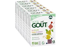 GOOD GOÛT - Biscuits De Couleurs - Pour Bébé - Dès 10 mois - 100% Bio - Sans Huile De Palme - 35 % Moins Sucrés - Couleurs 100% naturelles - 4 Sachets Individuels Avec Couleurs Différentes - 80g