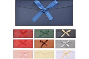 oupados 10 pezzi Buste in Carta Kraft Buste Colorate Busta con Nastro per Invito Alla Festa di Nozze di Compleanno Natale 22×11cm 10 Colori