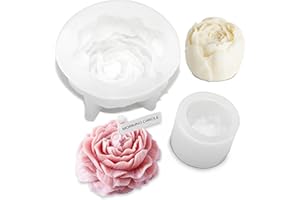 ‎SENLINLU 2 Stück Silikonform Blumen Kerzenform Silikon 3D Kerzenform Pfingstrose Blumen Kerzen Silikonform für die Herstellung von handgefertigten Duftkerzen, Seifen, Gips Harzhandwerk, etc.