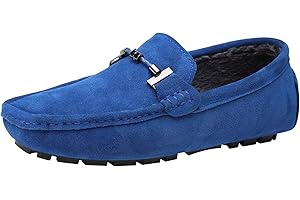 Jamron Uomo Elegante Fibbia Mocassini Comfort Scamosciato Scarpe di Guida Moda Pantofole