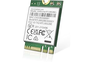 BrosTrend WiFi 6 Tarjeta de Red WiFi para Portátil, 1800Mbps Tarjeta WiFi y Bluetooth 5.2 Doble Banda 5GHz / 2.4GHz, M.2 Inalámbrico Tarjeta WiFi PC Soporte Windows 10/11 (64bit), Vida ÚTI Protección