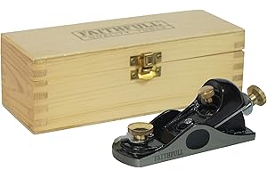 Rabot à main Faithfull 912 dans un coffret en bois – Rabot à main à angle faible en fonte usinée avec précision pour le travail du bois de bout et la finition générale