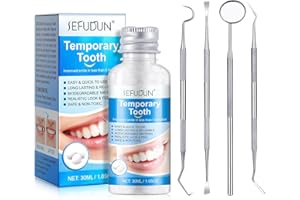 REBODUM Tooth Filling Repair Kit, Temporary Tooth Filling Tooth Repair Kit with 4 Dental Tools Re-Usable Safe False Teeth for Temporary Filling Fixing Missing Broken Tooth
