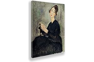 Giallobus - Quadro - Amedeo Modigliani - Ritratto di Dedie 2 - Tela Canvas Telaio Standard - 70x100 - Pronto da Appendere - Quadri Moderni per la casa