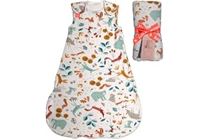 Folk & Thread Organic Baby Sleeping Bag 1 tog | Comfortable & Snuggly Baby Sleep Bag Thoughtfully Designed To Give You & Your Baby a Peaceful Night's Sleep | Ideal for 18-24C Rooms | 0-3m Folktails