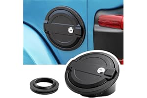 Gas Cap Cover for Jeep Wrangler JL, Fuel Filler Door Locking Gas Tank Cap Cover Accessories for 2018-2023 Jeep Wrangler JL JLU Banhao