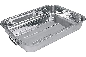 Crealys 500536 Plat, Acier Inoxydable, Gris, 27,5 x 20,5 x 6 cm