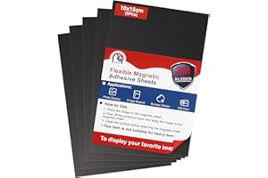 Wukong 5 sztuk magnetycznych arkuszy samoprzylepnych 10 x 15 cm pasek magnetyczny czarna folia magnetyczna do zdjęć biurowych i szkolnych