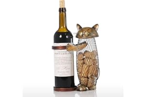 Tooarts Cat Wine Cork Holder,Wine Bottle Cork Holder, Container,Iron Decoration for Home