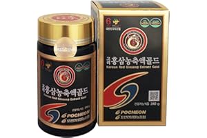 POCHEON KOREAN RED GINSENG Pocheon Premium 240g 100% Korean Red Ginseng Pure Extract Gold, Korean 6 Years Panax, 70% Solid State (Parallel Import), Natural Immune Support, Available as Tea