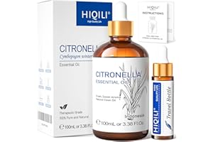 HIQILI Huile Essentielle de Citronnelle, pour Diffuseur, Aromathérapie, Spray 100ML
