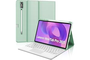 FOGARI Teclado con Touchpad para Lenovo Idea Tab Pro 12.7 2025, Español Ñ Teclado Bluetooth con Trackpad para Lenovo Idea Tab Pro 12.7" 2025 Funda, Verde Claro