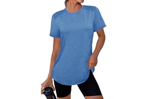 Gyabnw Gym Tops Women UK Yoga Running Sports Tshirt Tennis Pilates Activewear Workout Clothes UPF 50+ Sun Protection
