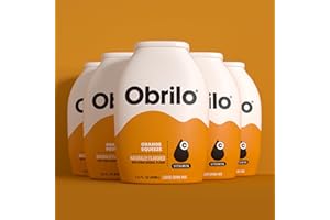 OBRILO Liquid Water Flavoring Enhancer Drops - Sugar-Free, Zero Calorie, Dye Free, Naturally Flavored, 5 Bottles, 2.0 fl oz Each, Makes 150 Drinks, Great for Kids, Diet-Friendly (Orange Squeeze)