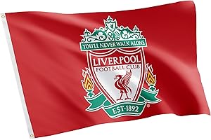 DESERT CACTUS Liverpool FC Flagge, Fußballclub, Premier League, 100 % Polyester, für drinnen und draußen, 91 x 152 cm (Flagge A)