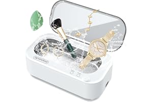 BUBBACARE Ultraschallreinigungsgerät für Brille, 48000Hz Hochfrequenz Ultraschallreiniger 350ML Professioneller Brillenreinigungsgerät Ultraschallgerät für Gold, Silber, Brillen, Uhren, Ringe, Zahnersatz sauber