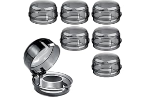XOKL 6 Pcs Gas Hob Knobs Cover Stove Knob Covers for Gas Stove Top Oven Child Safety Lock Knob Protector Cover for Baby Safety Oven Lock-Transparent Black