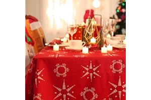 Deconovo Weihnachtsdeko Tischdecke Wasserabweisend Lotuseffekt Weihnachten Tischtuch Weihnachtstischdecke 130x220 cm Sterne