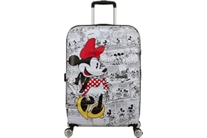 American Tourister Wavebreaker Disney FL - Spinner M, valigia, 67 cm, 64 L, multicolore (Minnie Comics White)